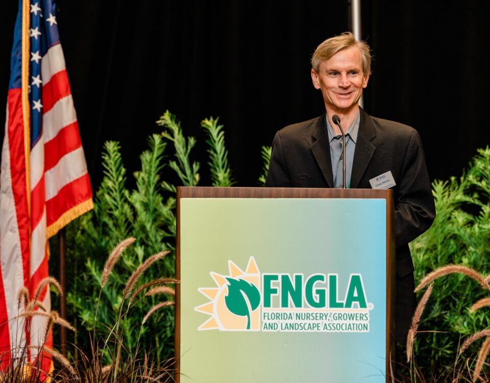 ACF board member Chris Moran accepting FNGLA award